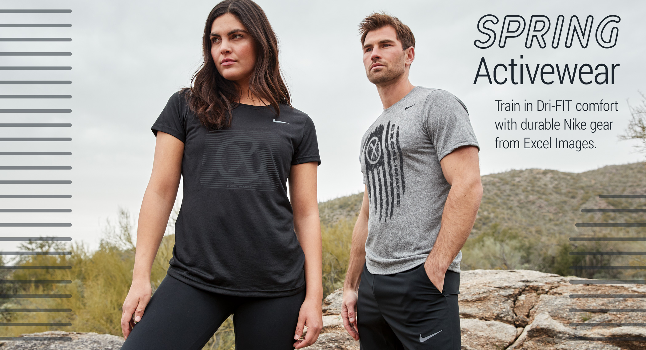 Spring activewear! Train in Dri-FIT comfort with durable Nike gear from Excel Images.
